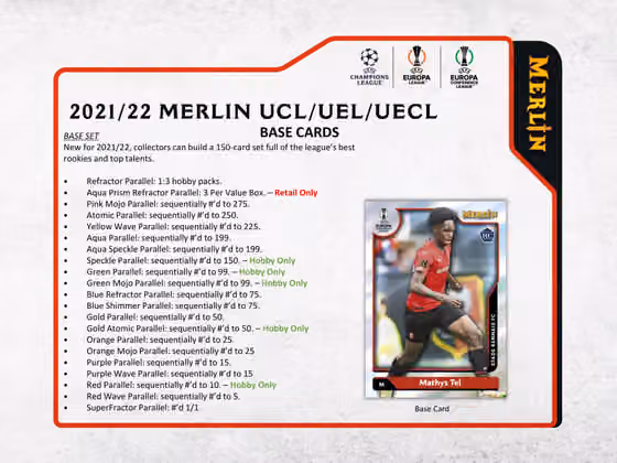 2021/22 Topps UEFA Champions League Merlin Chrome Soccer Hobby Box view 3