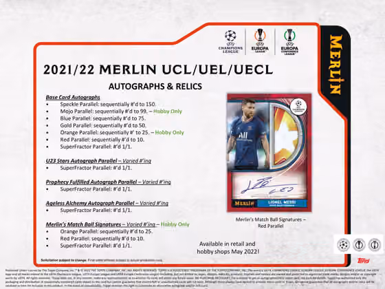 2021/22 Topps UEFA Champions League Merlin Chrome Soccer Hobby Box view 5