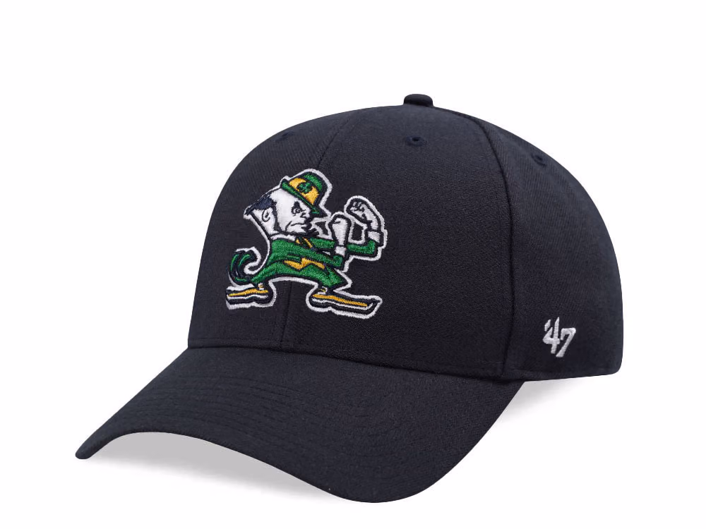 47Brand Notre Dame Fighting Irish Navy MVP Strapback Hat front