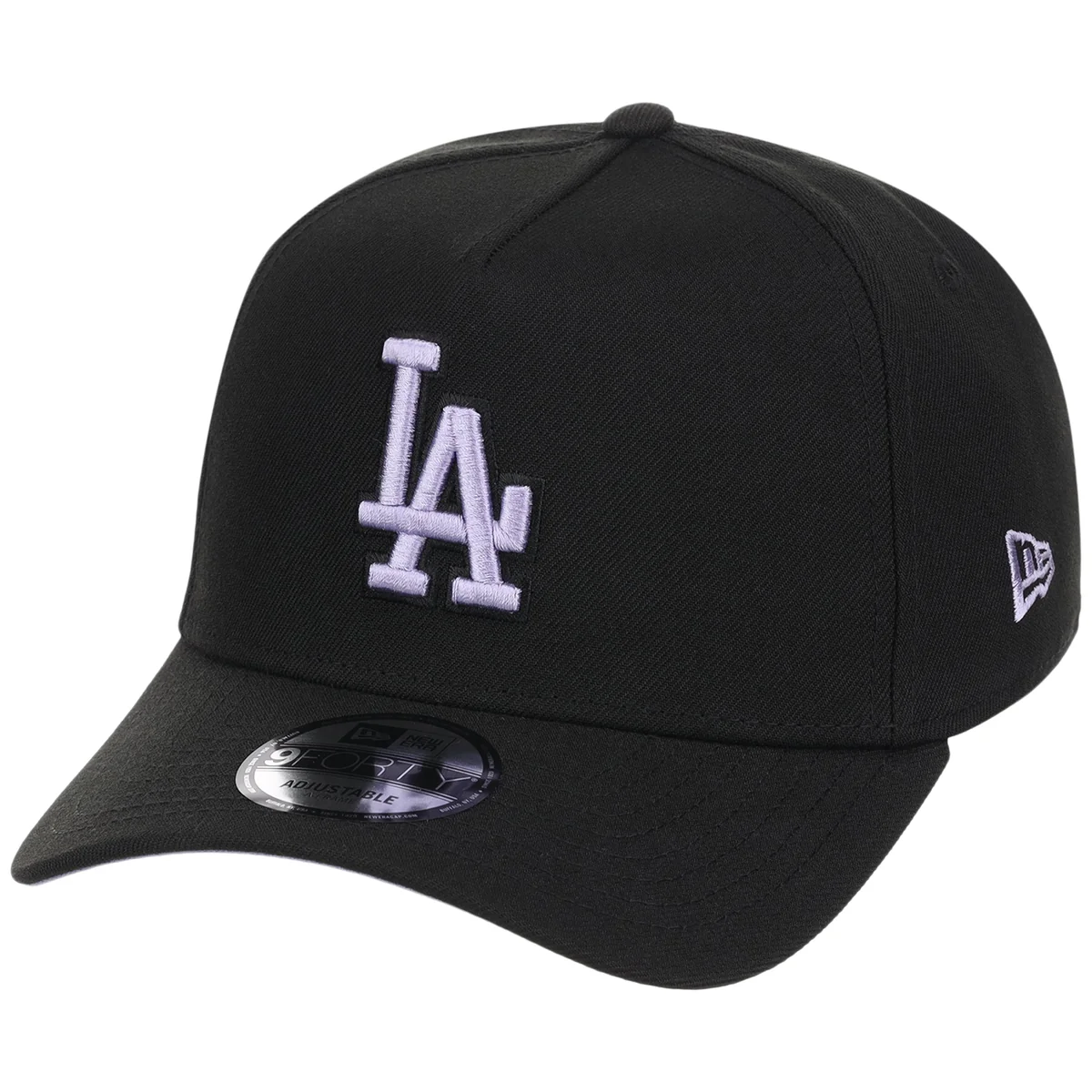 Los Angeles Dodgers MLB Black x Lavender FASHION CORE New Era 9FORTY A-Frame detail view