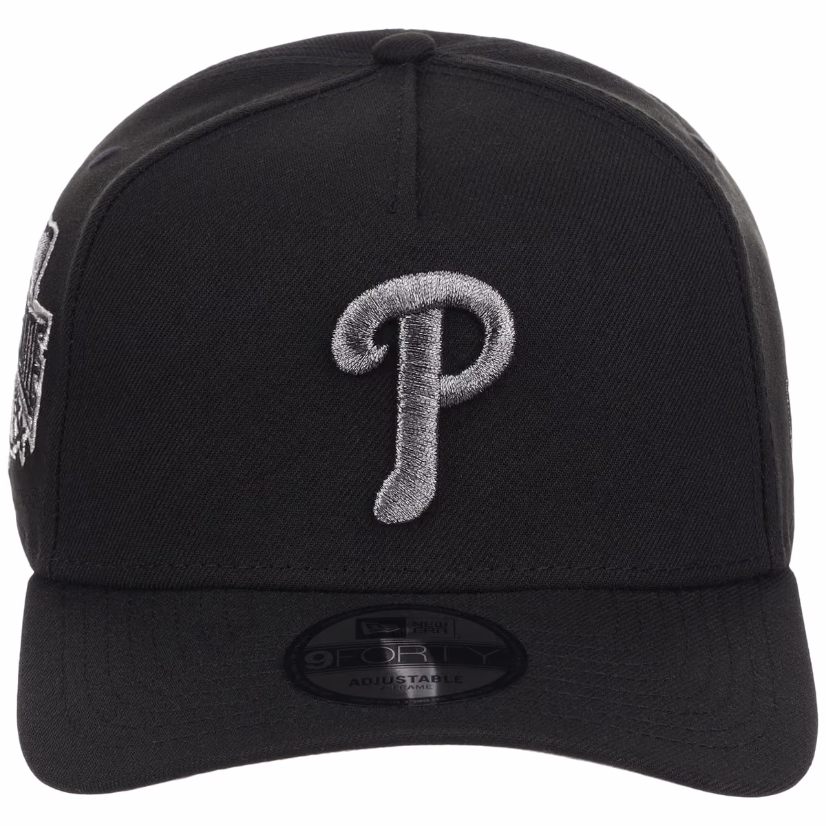 Philadelphia Phillies MLB Liquid Titanium New Era 9FORTY A-Frame detail view
