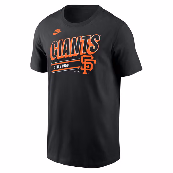 San Francisco Giants MLB Cooperstown Cotton T-Shirt Black view 1