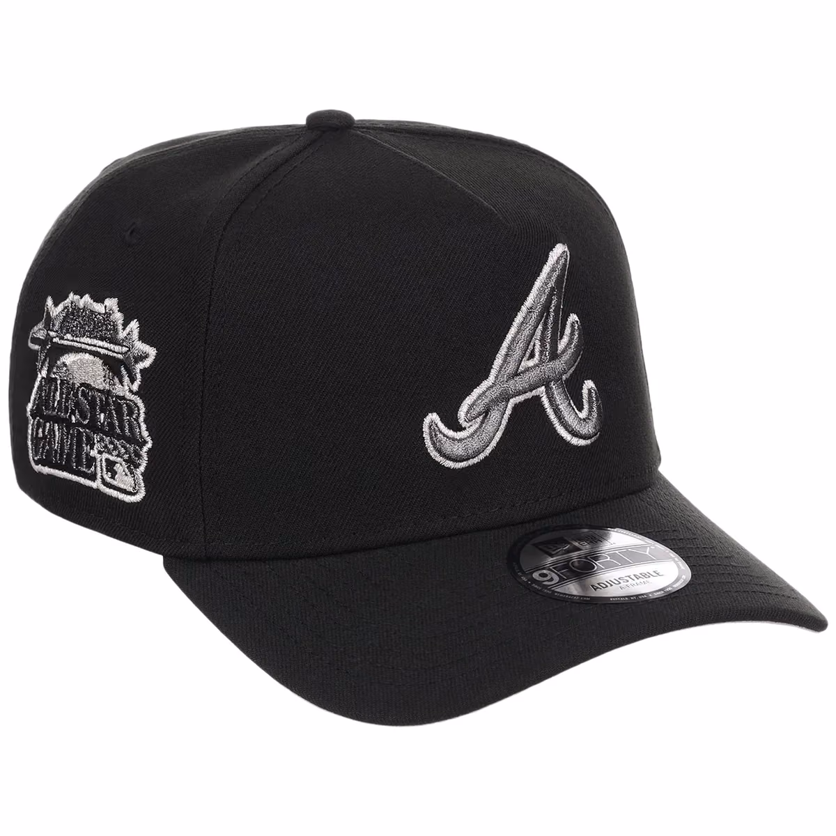 Atlanta Braves MLB Liquid Titanium New Era 9FORTY A-Frame front view