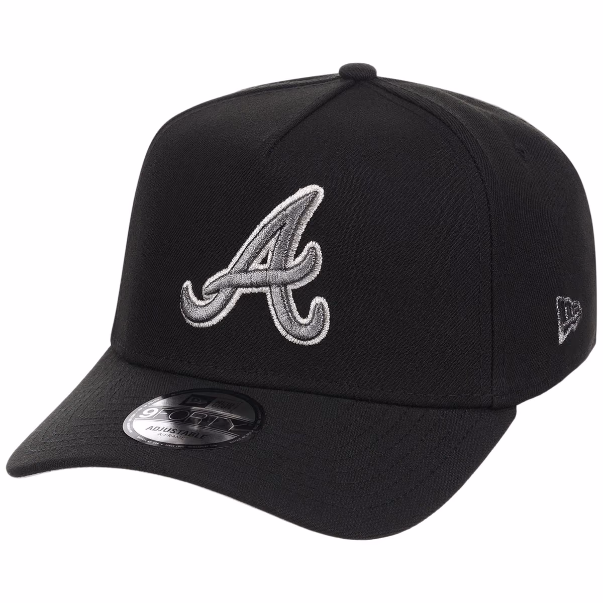 Atlanta Braves MLB Liquid Titanium New Era 9FORTY A-Frame detail view