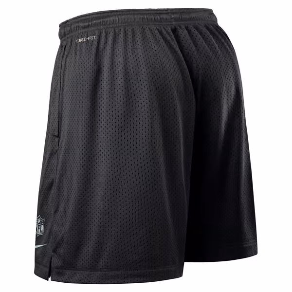 Las Vegas Raiders 2025 NFL Sideline Reversible Mesh Nike Dri-FIT Shorts Black view 3