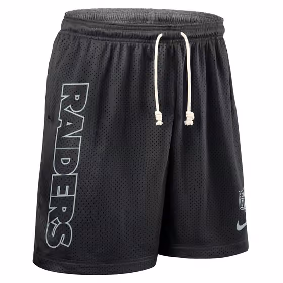 Las Vegas Raiders 2025 NFL Sideline Reversible Mesh Nike Dri-FIT Shorts Black view 2