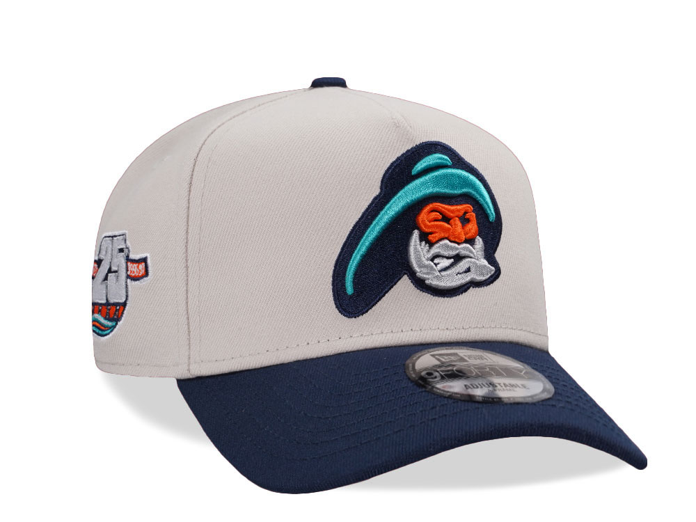 New Era New York Islanders 25th Anniversary Stone Two Tone Edition 9Forty A Frame Snapback Hat front