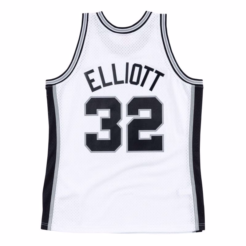 Sean Elliott #32 San Antonio Spurs 1998-99 Mitchell & Ness Swingman NBA Jersey White view 2