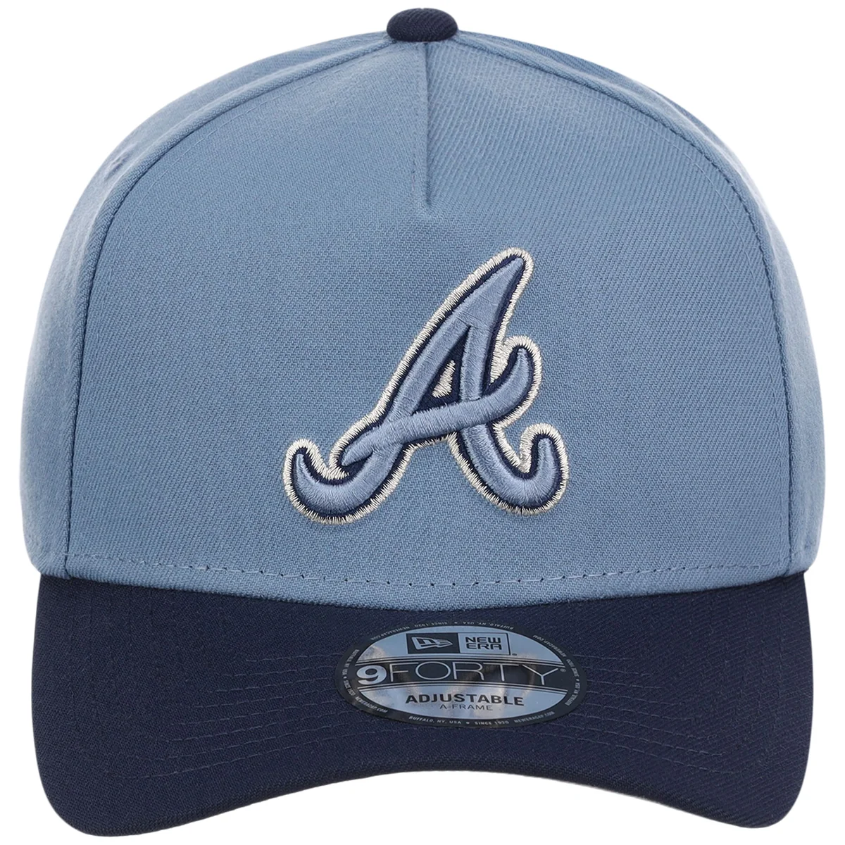 Atlanta Braves MLB Faded Blue x Navy FASHION CORE New Era 9FORTY A-Frame detail view