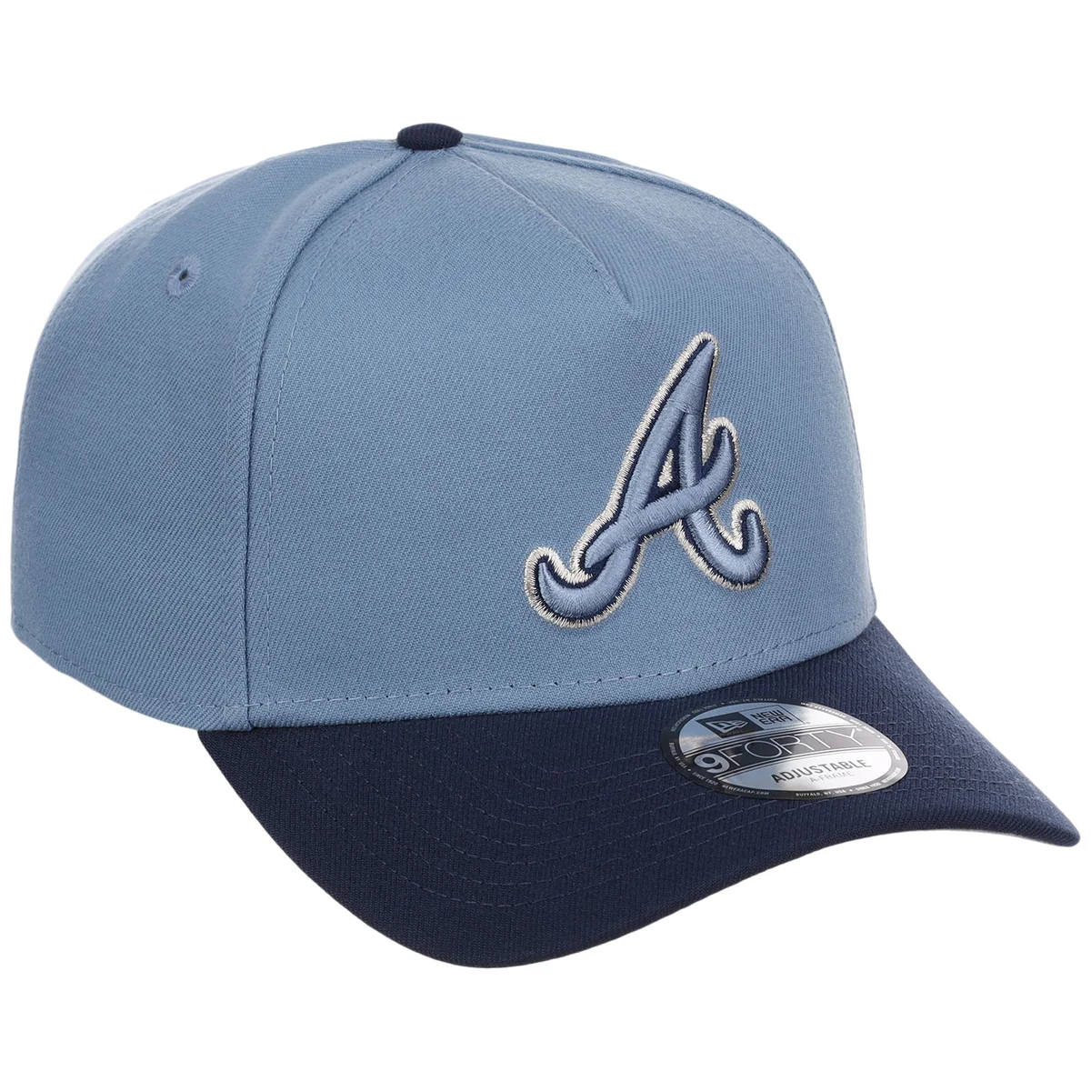 Atlanta Braves MLB Faded Blue x Navy FASHION CORE New Era 9FORTY A-Frame front view