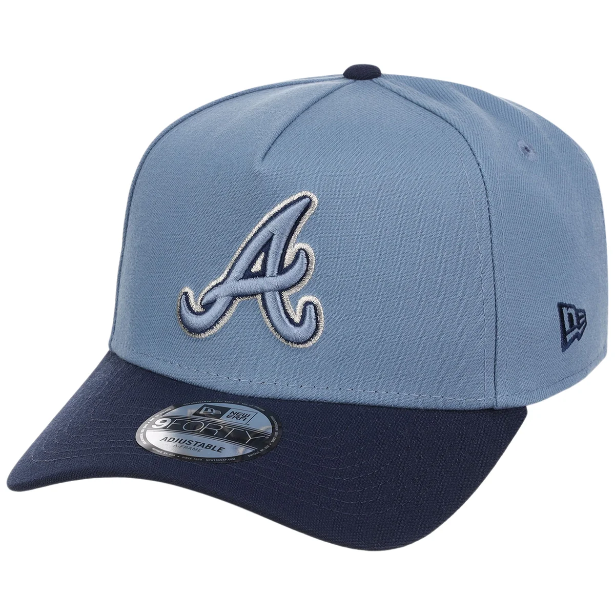 Atlanta Braves MLB Faded Blue x Navy FASHION CORE New Era 9FORTY A-Frame detail view