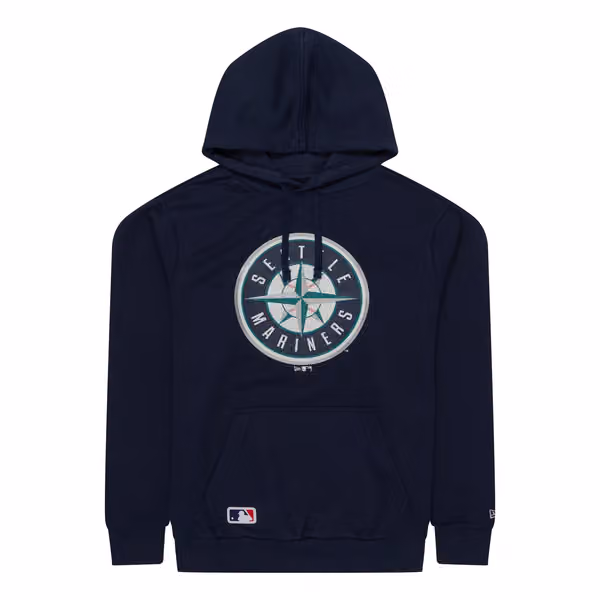 Seattle Mariners Team Logo New Era MLB Hoodie Navy view 1