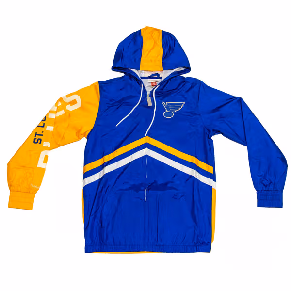 St. Louis Blues Undeniable Mitchell & Ness NHL Windbreaker Jacket view 1
