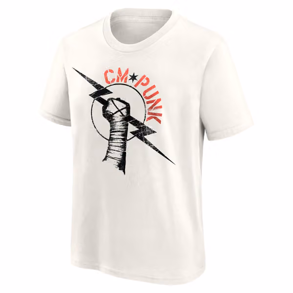 CM Punk WWE Superstar T-Shirt Cream (YOUTH) view 2