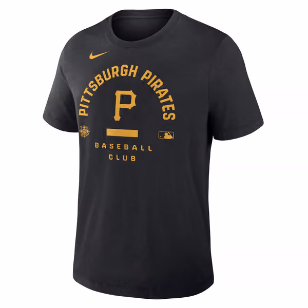 Pittsburgh Pirates Early Work 2026 MLB Authentic Tri-Blend T-Shirt Black view 1