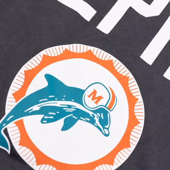 Miami Dolphins 2025 NFL Sideline Throwback Dri-Fit Performance T-Shirt Anthracite view 3
