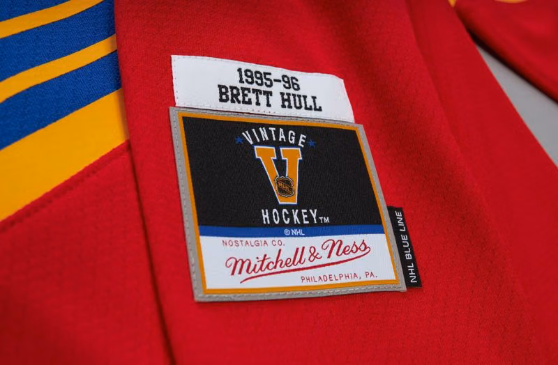 Brett Hull #16 St. Louis Blues 1995-96 Mitchell & Ness NHL Jersey view 3