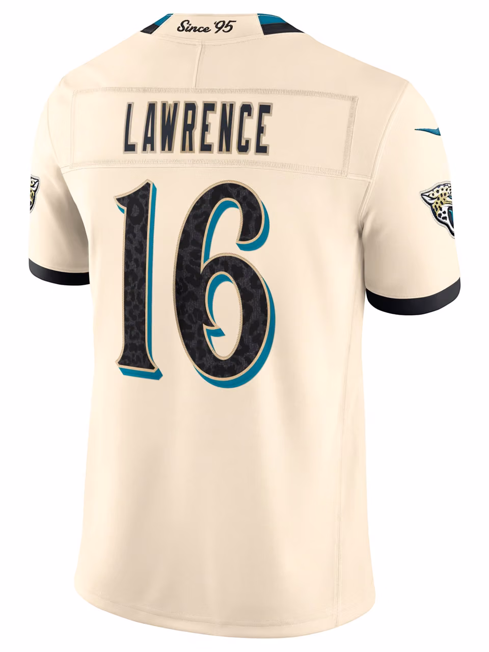 Trevor Lawrence #16 Jacksonville Jaguars 2026 Rivalries Stitched Limited NFL Jersey Natural view 3