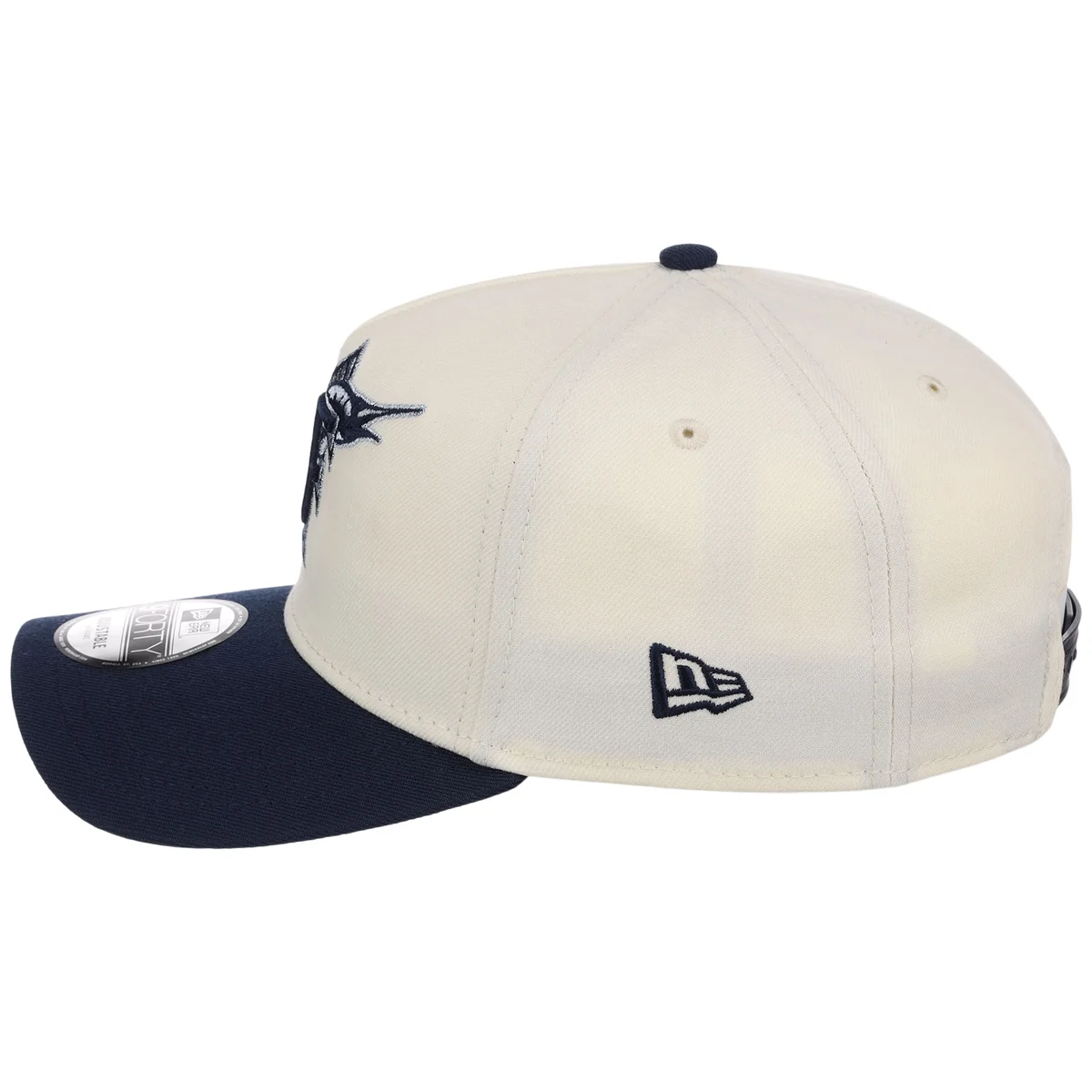 Miami Marlins MLB Chrome x Navy FASHION CORE New Era 9FORTY A-Frame detail view