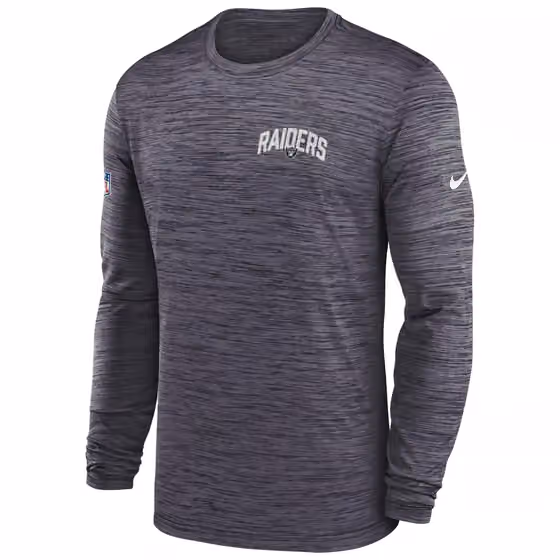 Las Vegas Raiders 2022 NFL Sideline Nike Velocity Performance Longsleeve Shirt view 1