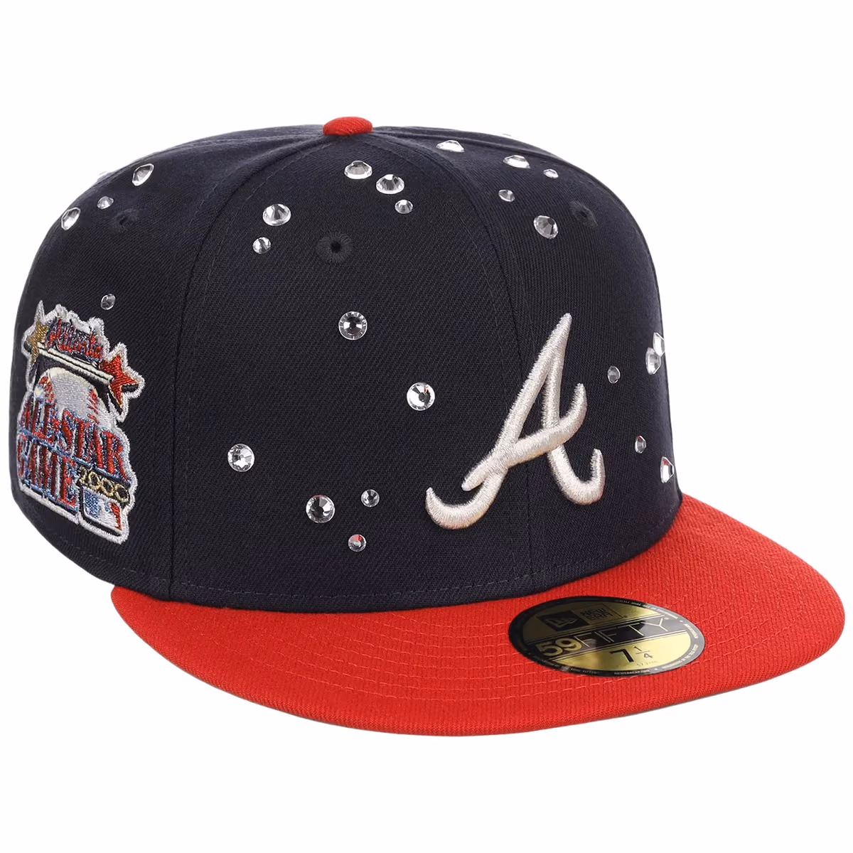 Atlanta Braves Quavo Georgia Pack Collection - New Era 59FIFTY "Iced Out" (Navy/Red) front view