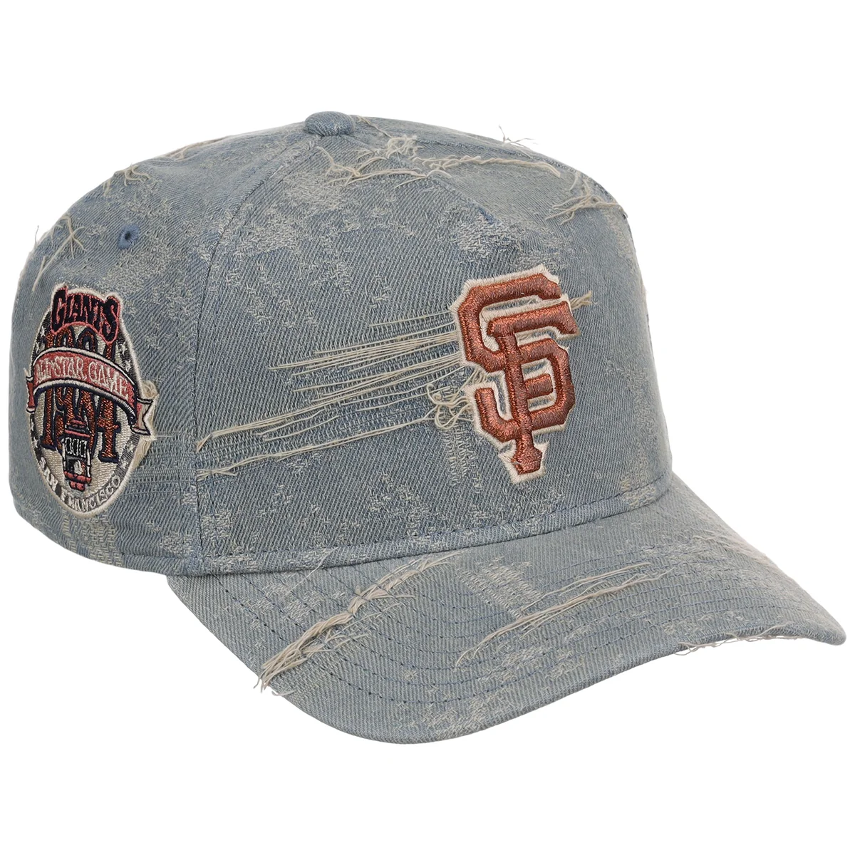 San Francisco Giants MLB Oxidized Denim New Era 9FORTY A-Frame front view