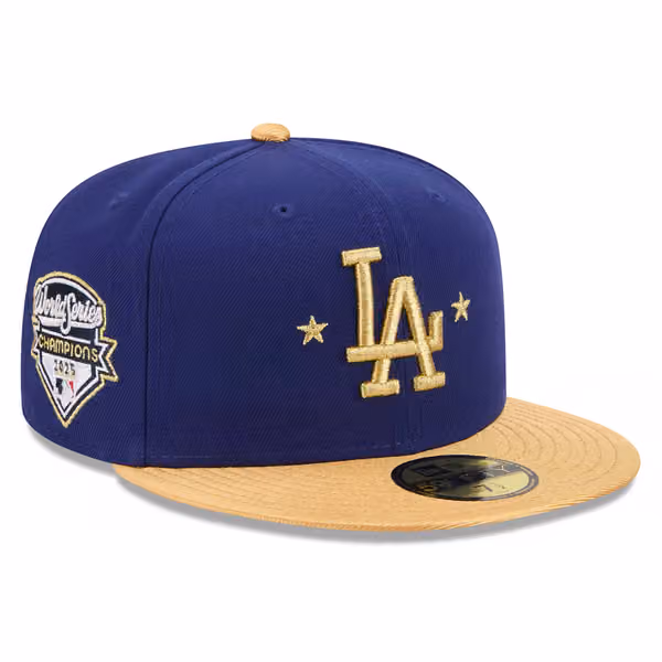 Los Angeles Dodgers Authentic Gold 2025 World Series Champions 59FIFTY Fitted Cap product photo