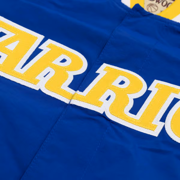 Golden State Warriors 1996-97 Authentic Warm Up NBA Jacket Blue view 3