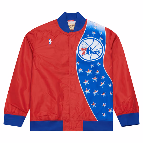 Philadelphia 76ers 1993-94 Authentic Warm Up NBA Jacket Red view 1