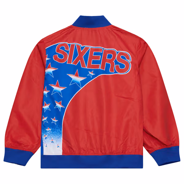 Philadelphia 76ers 1993-94 Authentic Warm Up NBA Jacket Red view 2