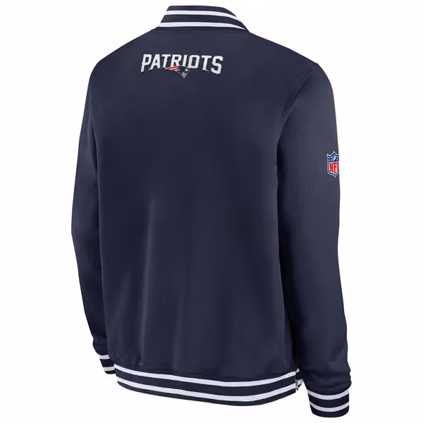 New England Patriots NFL Sideline Nike Coach Bomber Jacket view 3