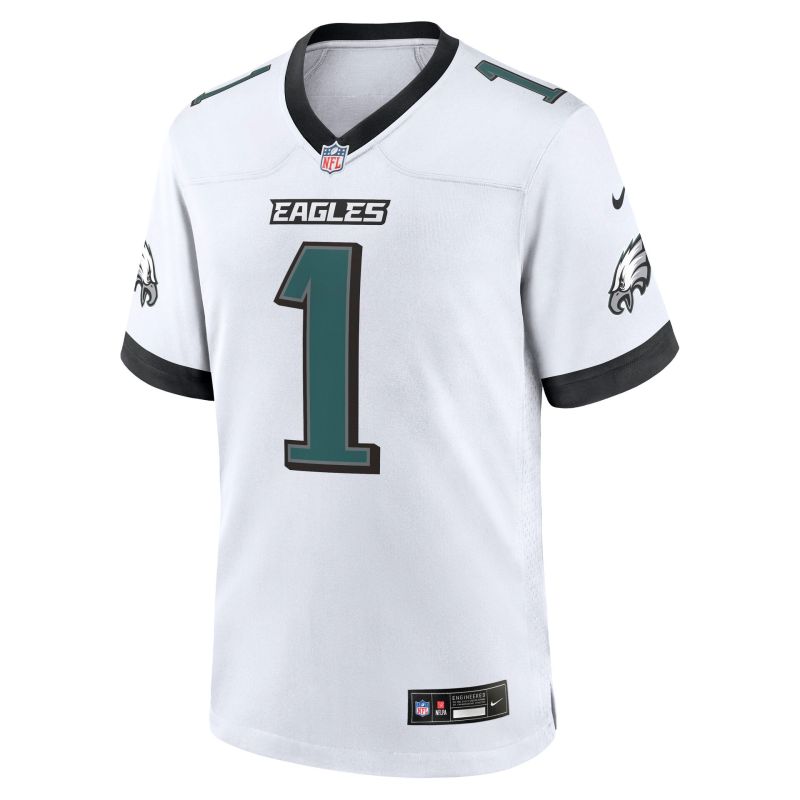 Jalen Hurts #1 Philadelphia Eagles 2026 Game NFL Jersey White view 2