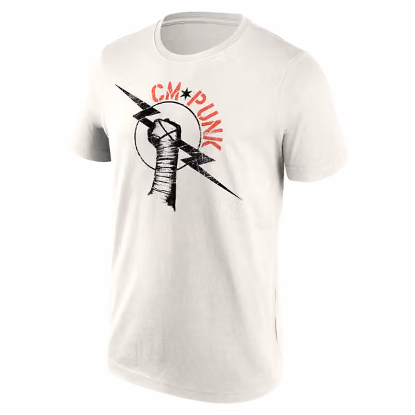 CM Punk WWE Superstar T-Shirt Cream view 1