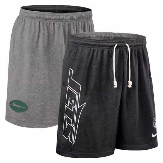 New York Jets 2025 NFL Sideline Reversible Mesh Nike Dri-FIT Shorts Black view 1