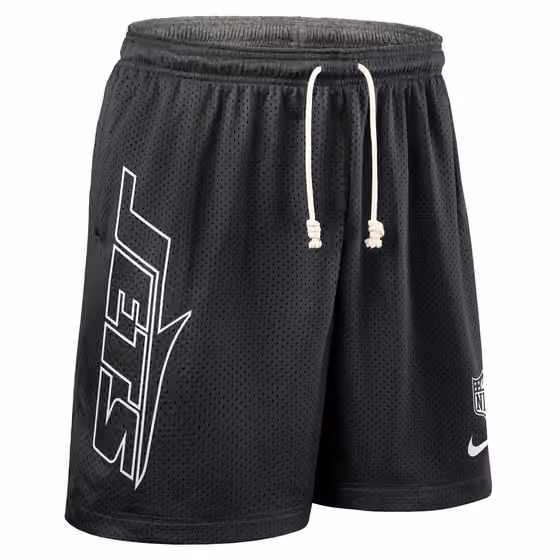 New York Jets 2025 NFL Sideline Reversible Mesh Nike Dri-FIT Shorts Black view 2