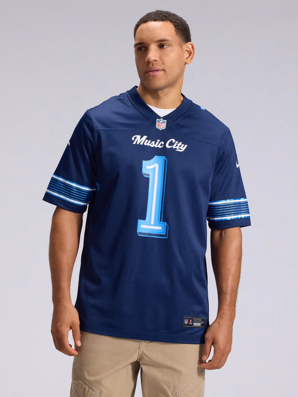 Cam Ward #1 Tennessee Titans 2026 Rivalries Game NFL Jersey Navy view 2
