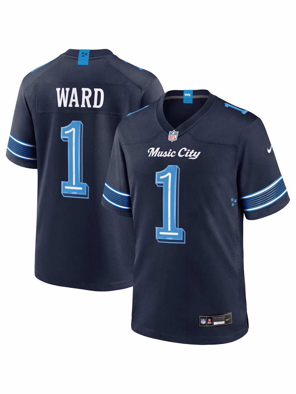 Cam Ward #1 Tennessee Titans 2026 Rivalries Game NFL Jersey Navy view 1