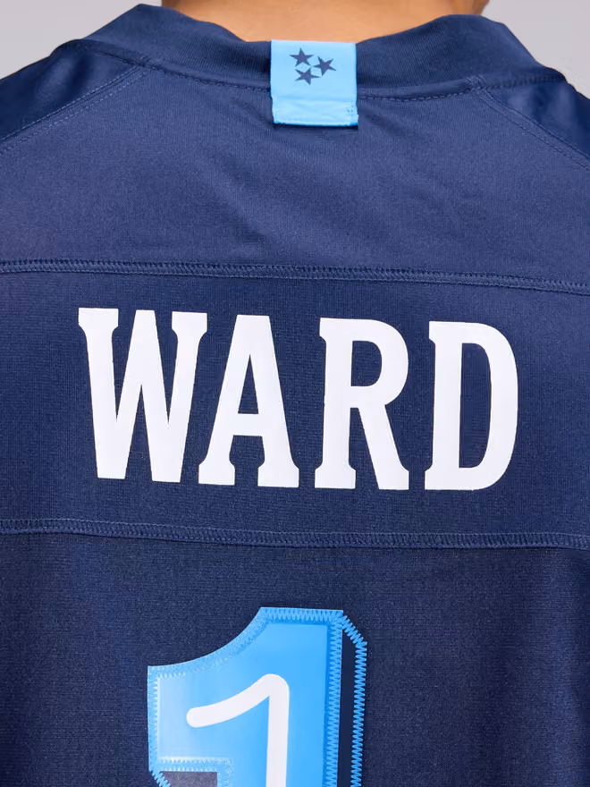 Cam Ward #1 Tennessee Titans 2026 Rivalries Game NFL Jersey Navy view 6