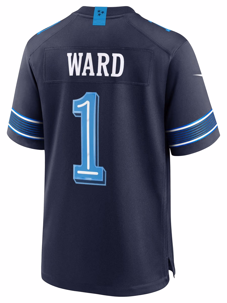 Cam Ward #1 Tennessee Titans 2026 Rivalries Game NFL Jersey Navy view 8
