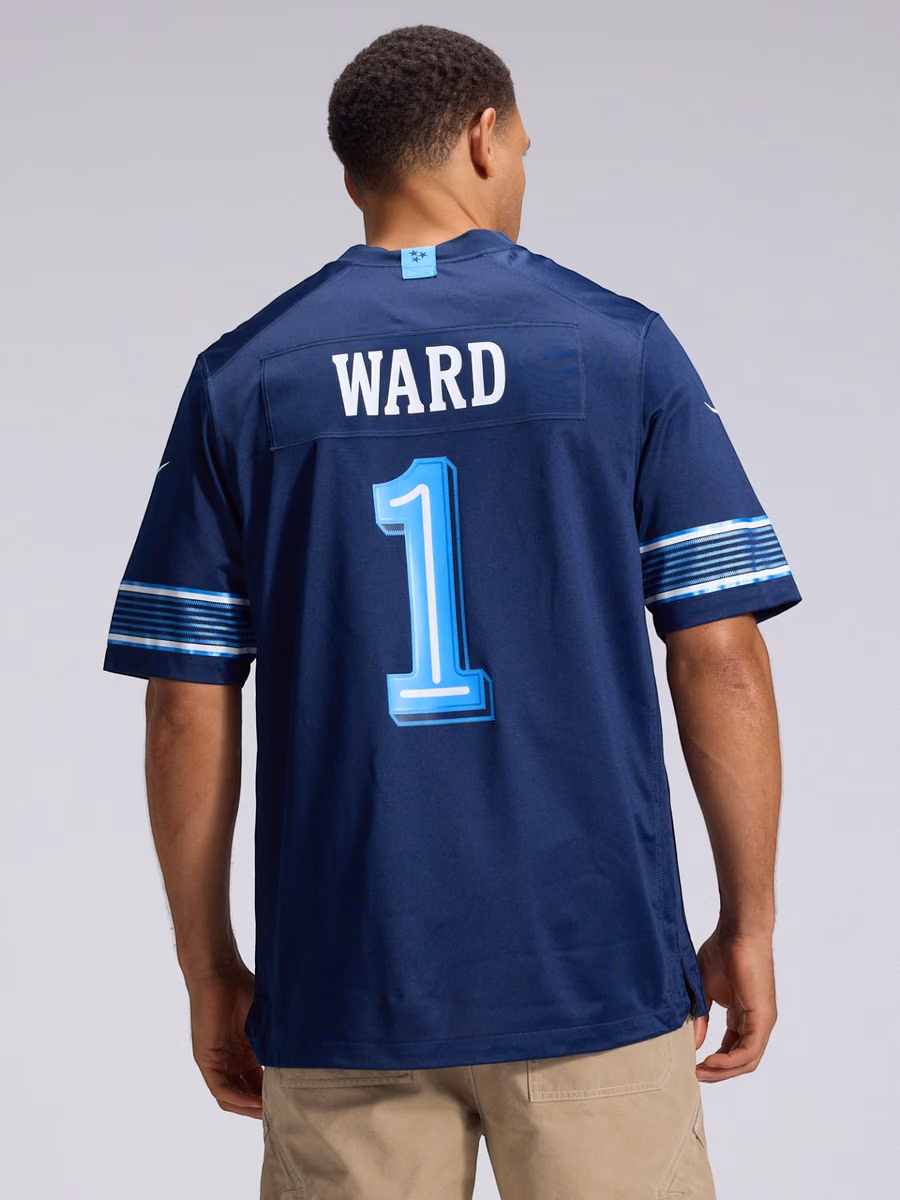 Cam Ward #1 Tennessee Titans 2026 Rivalries Game NFL Jersey Navy view 3