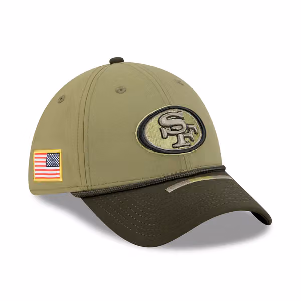 San Francisco 49ers 2025 NFL Salute to Service 39THIRTY Flex Cap Olive product photo