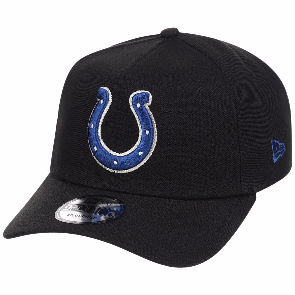 Indianapolis Colts NFL Black Dome New Era 9FORTY A-Frame detail view
