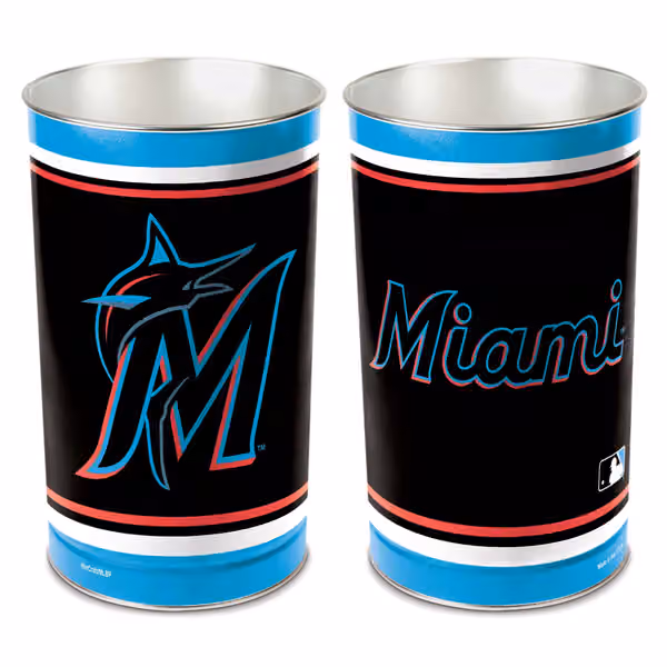 Miami Marlins WinCraft Metal MLB Wastebasket view 1