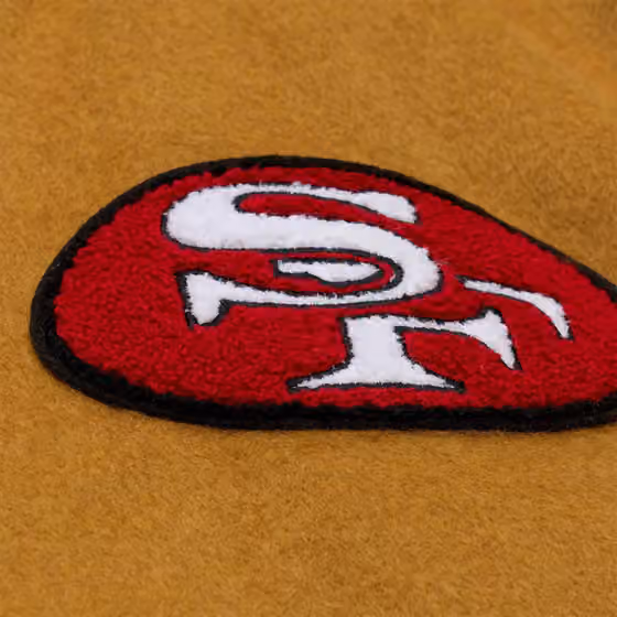 San Francisco 49ers Dusted Varsity NFL Jacket Brown/Cream view 4