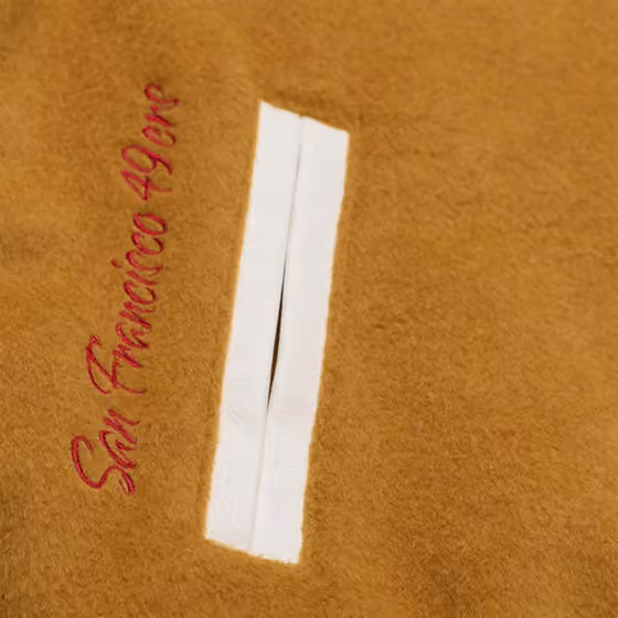San Francisco 49ers Dusted Varsity NFL Jacket Brown/Cream view 5