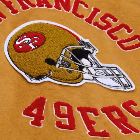 San Francisco 49ers Dusted Varsity NFL Jacket Brown/Cream view 6