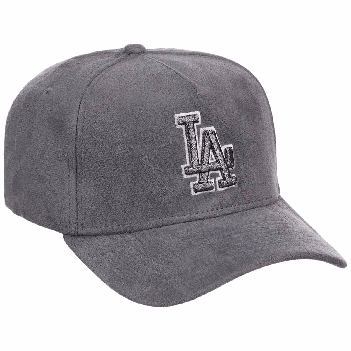 Los Angeles Dodgers MLB Gray x Suede FASHION CORE New Era 9FORTY A-Frame front view