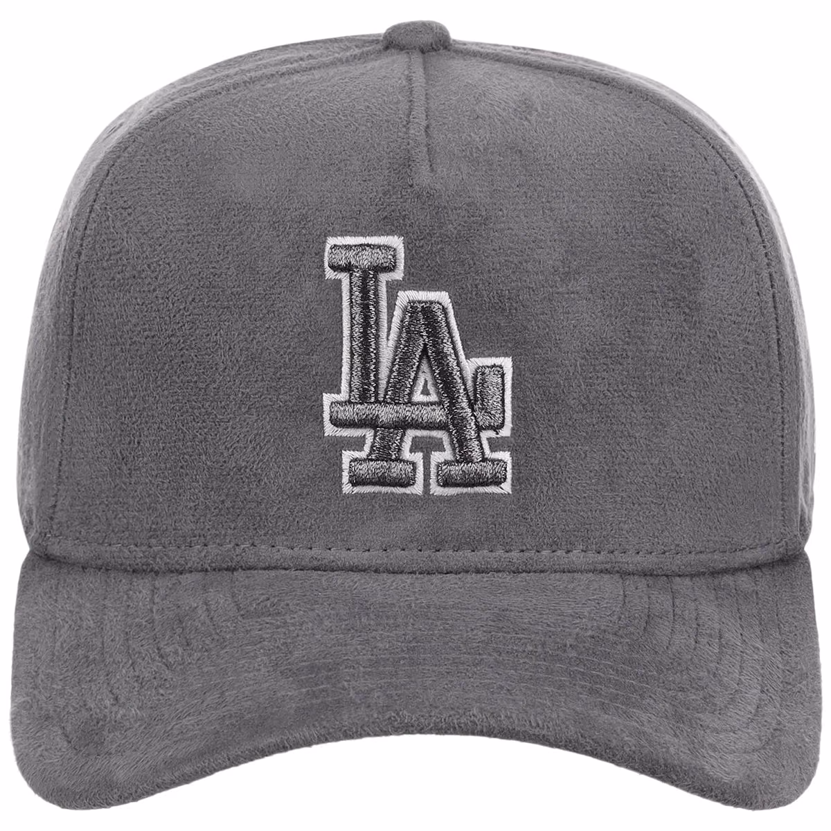 Los Angeles Dodgers MLB Gray x Suede FASHION CORE New Era 9FORTY A-Frame detail view