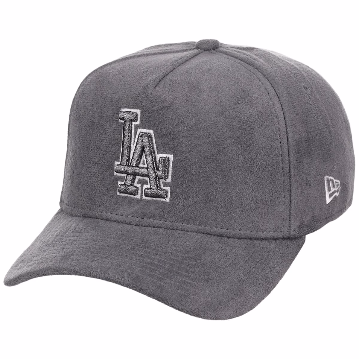 Los Angeles Dodgers MLB Gray x Suede FASHION CORE New Era 9FORTY A-Frame detail view