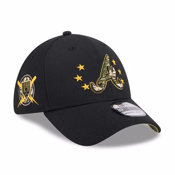 Atlanta Braves 2024 MLB Armed Forces New Era 39THIRTY Flex Cap Black product photo